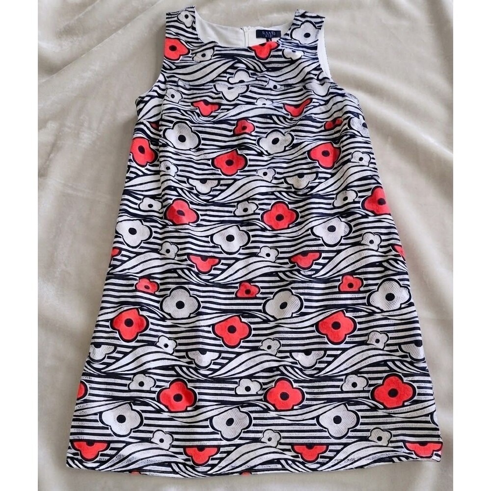 Kaari Blue Floral Lace Shift Dress 4 Red Navy Black White Sleeveless Mini New